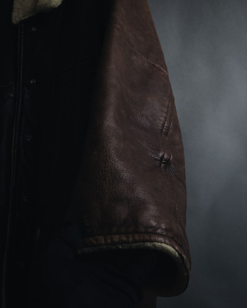 "Christian Dior" 80’s-90’s deerskin shearling collar leather jacket