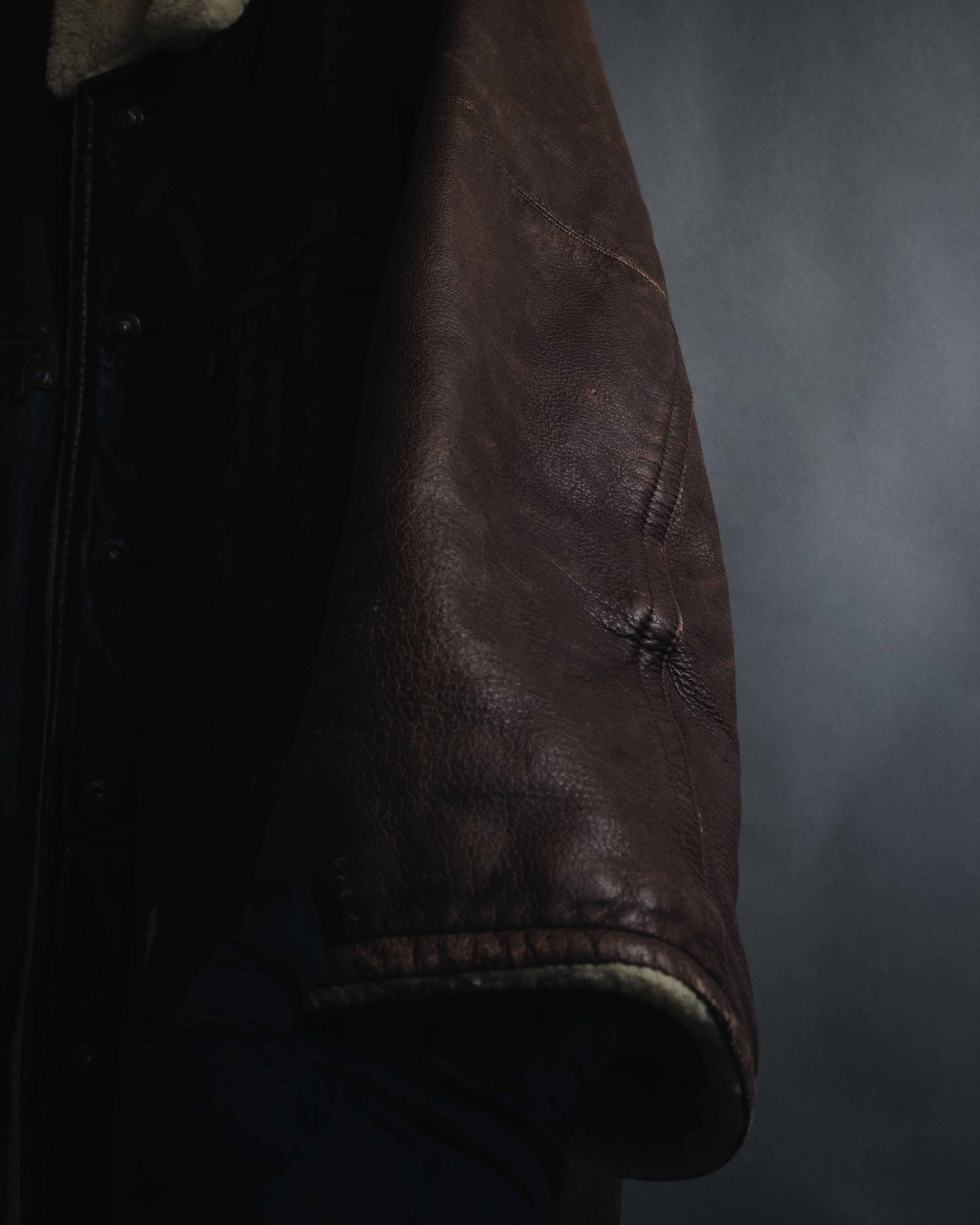 "Christian Dior" 80’s-90’s deerskin shearling collar leather jacket