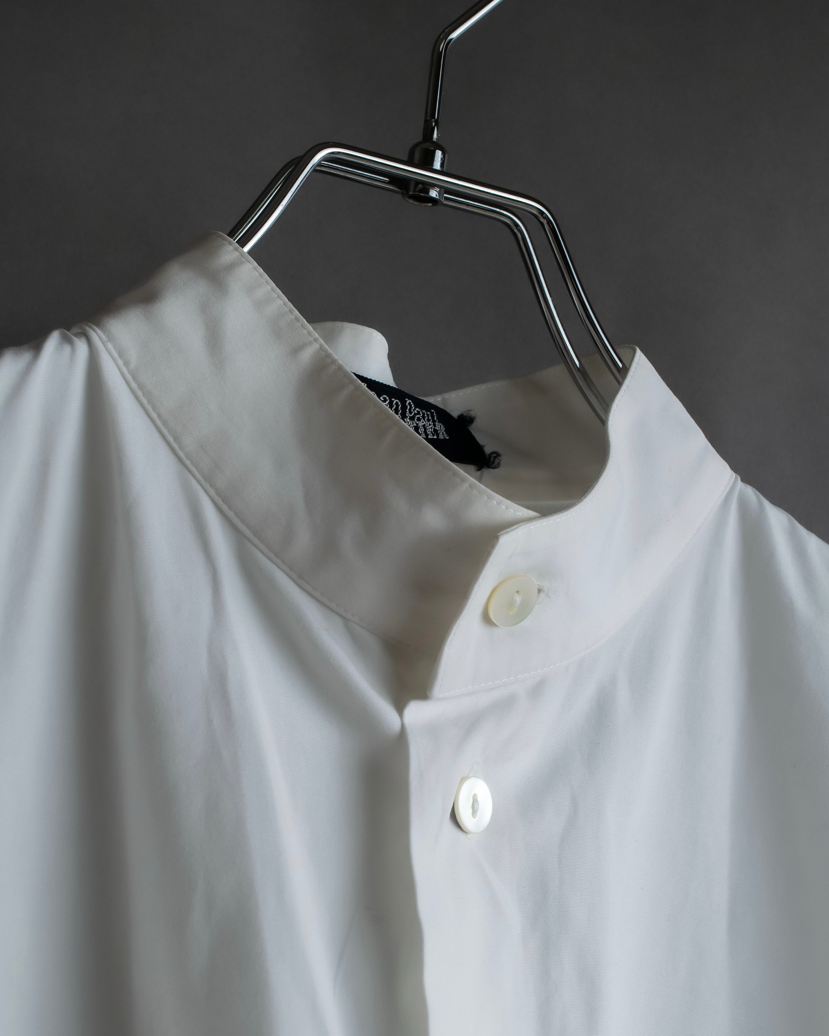"JEAN PAUL GAULTIER" Cotton poplin stand-collar white shirt