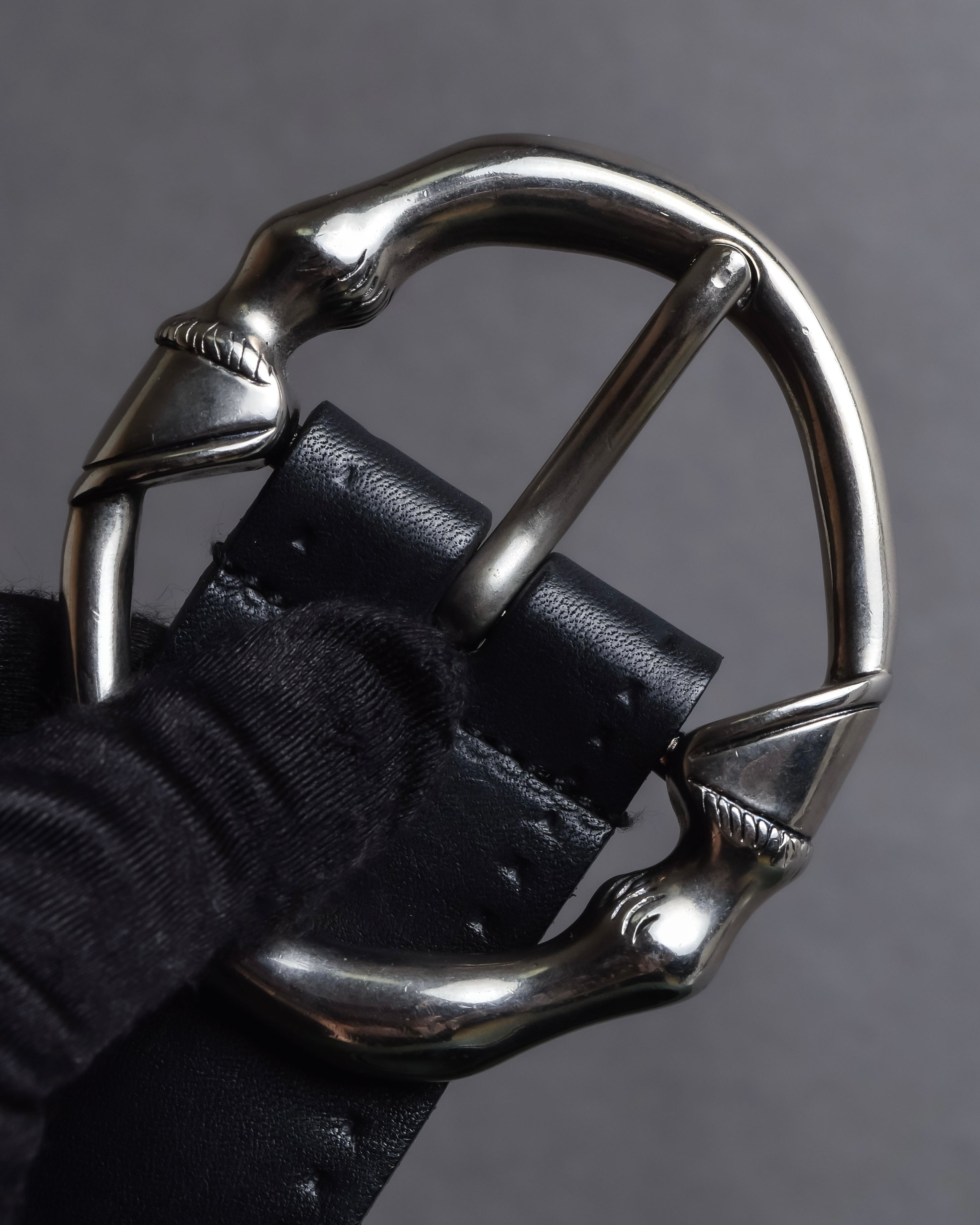 "GUCCI" Bamboo buckle motif leather belt