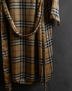 "BURBERRYS" Nova check maxi length silk gown coat