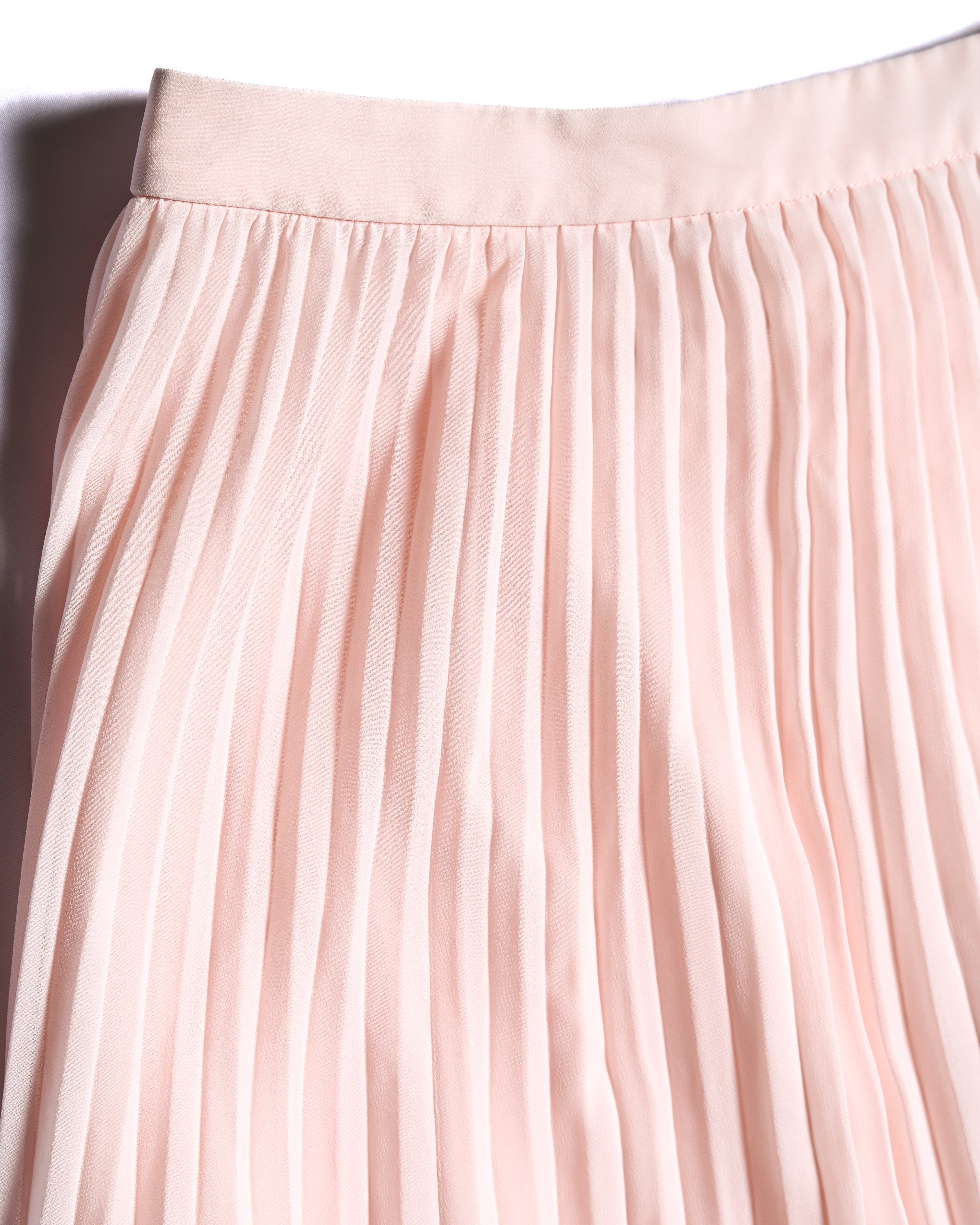 Self-Portrait/ Romantic Chiffon Pleated Skirt Pale Pink