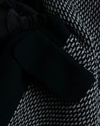 "Christian Dior" Jacquard switching design no-collar jacket