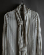 "MAISON MARGIELA" 16SS bowtie design striped long shirt