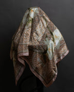 "Christian Dior" Geometric＆arabesque motif silk scarf