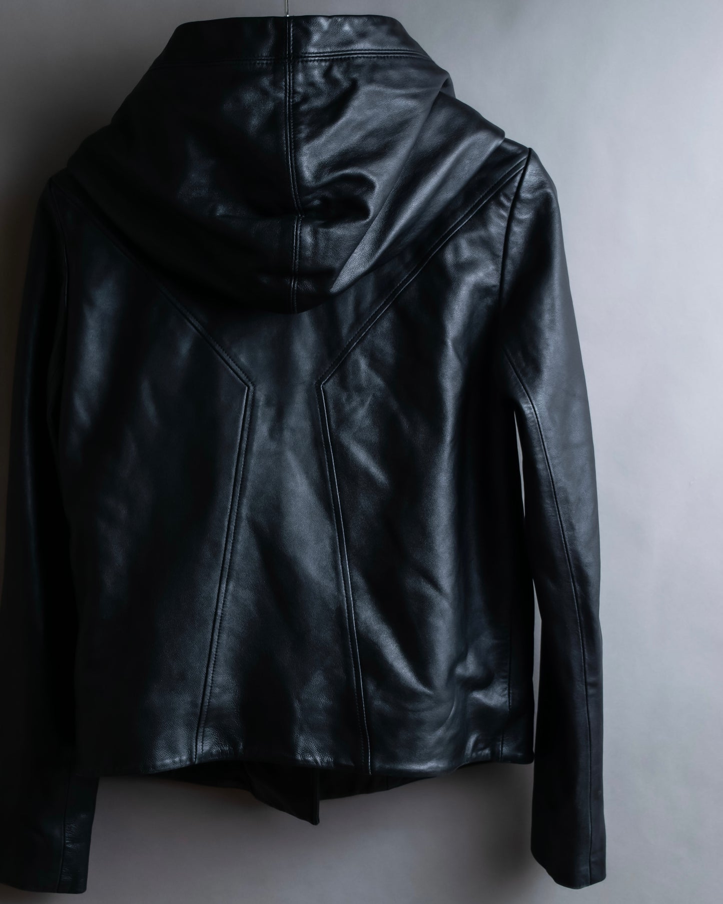 "HELMUT LANG"Boa switching shape leather zip-up jacket