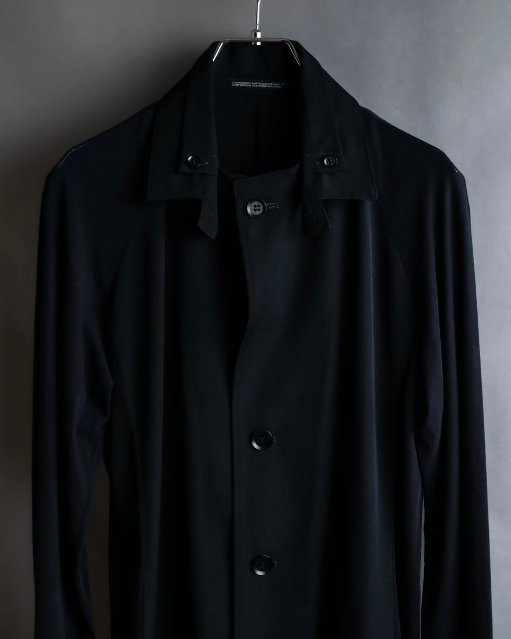 "YOHJI YAMAMOTO +NOIR" 21SS Drape panel design oversized shirt jacket