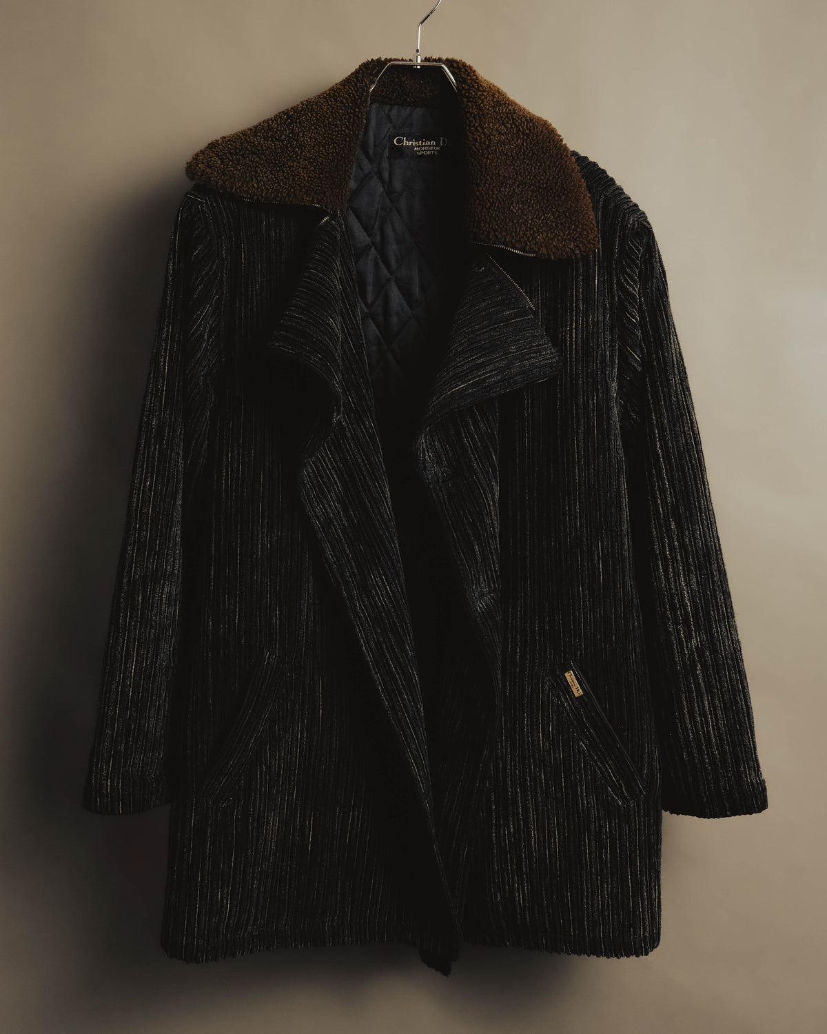"Christian Dior" 80's-90's Classically tailored belted double-breasted coat