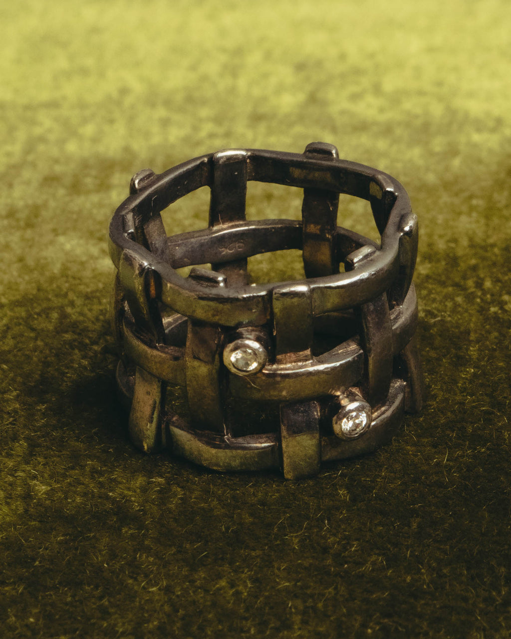 "Jean Paul Gaultier" 90's-00's Sculptural lattice silver ring