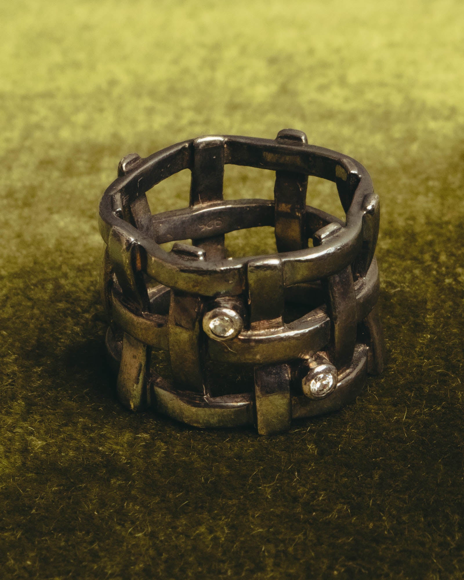 "Jean Paul Gaultier" 90's-00's Sculptural lattice silver ring