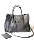 BALENCIAGA/ “Papier A6 ” Zip Around 2 Way Handbag Gray