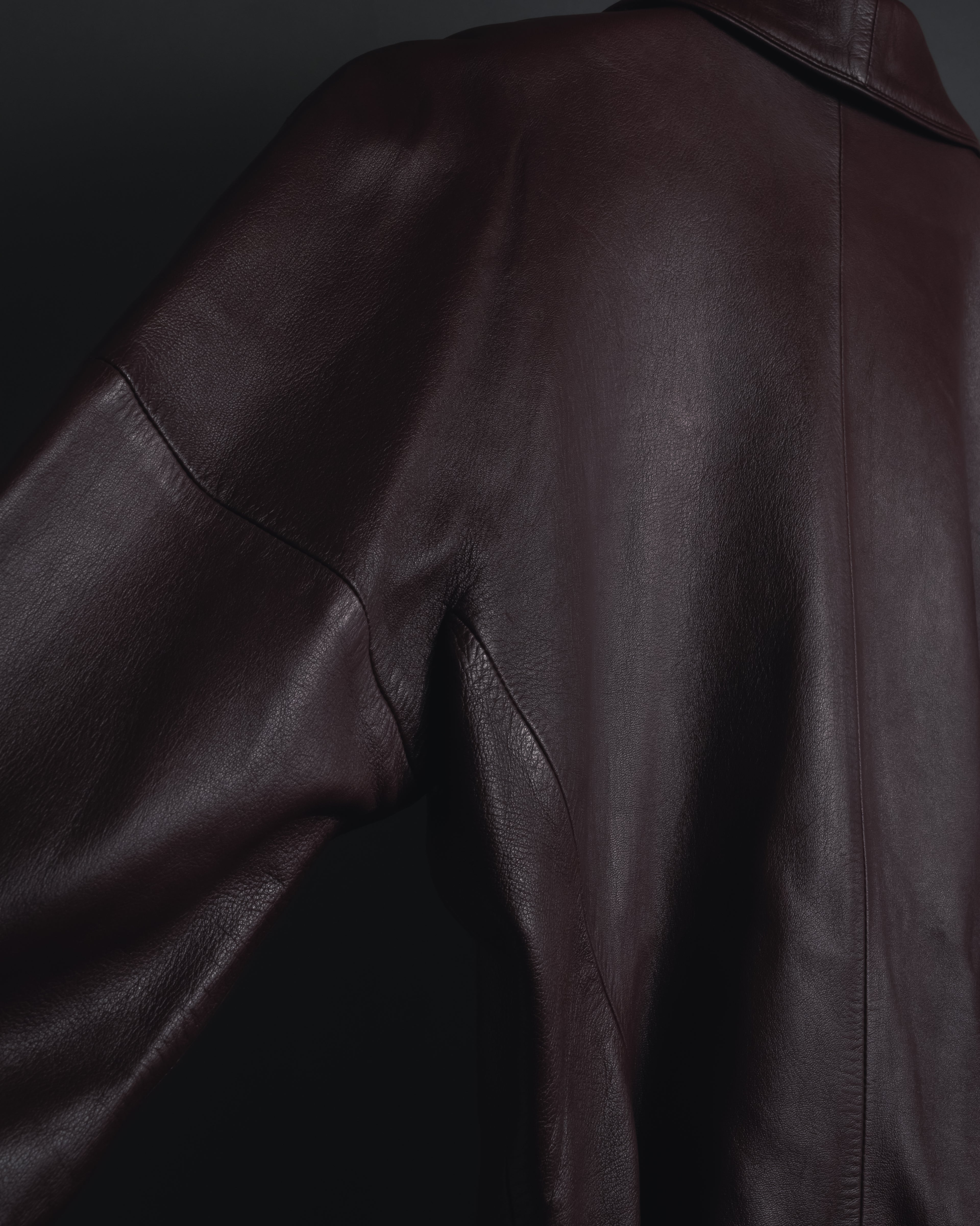 "LOEWE" 80’s-90’s nappa leather shawl-collar jacket