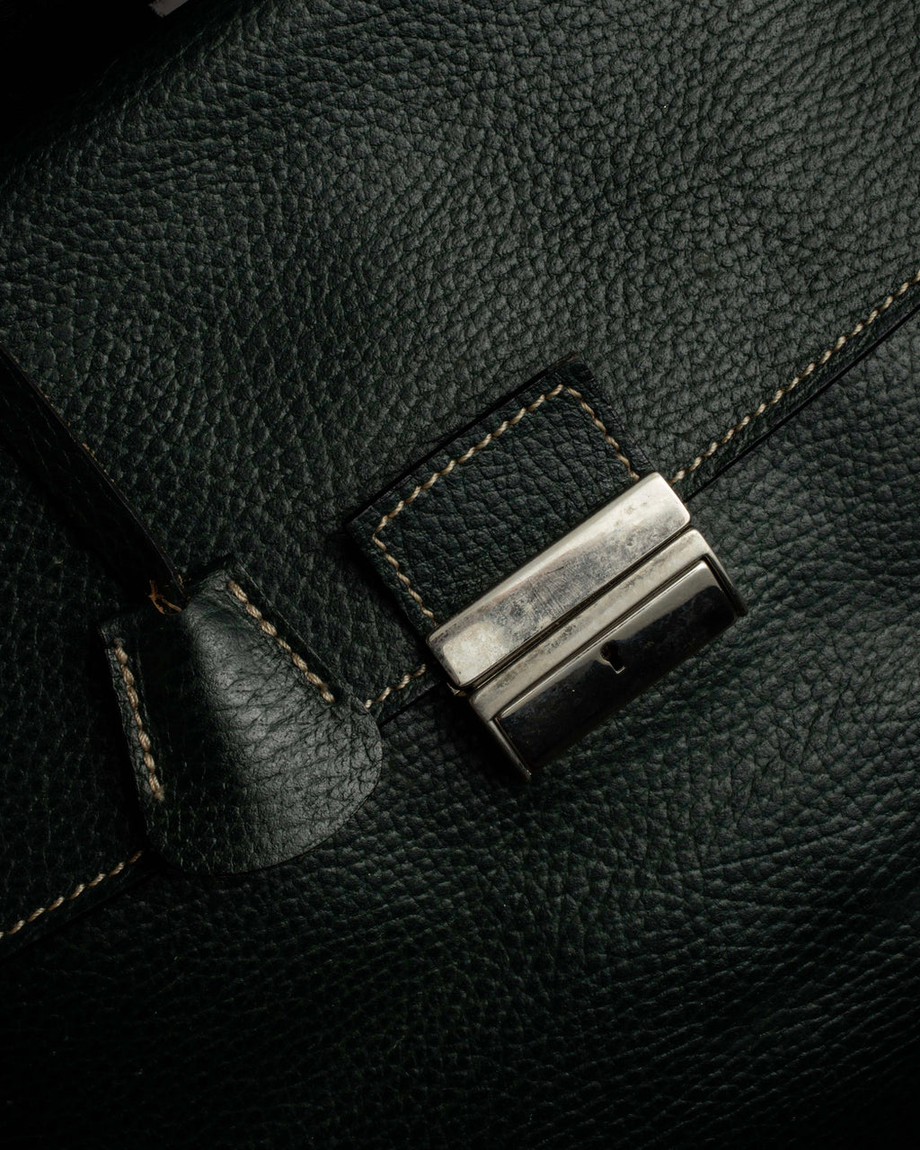 "E. MARINELLA Sottobraccio" Slide closure design 2way leather bag