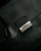 "E. MARINELLA Sottobraccio" Slide closure design 2way leather bag