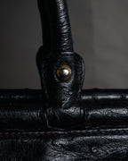 “pierre cardin” 80’s-90’s Ostrich leather structured doctor bag