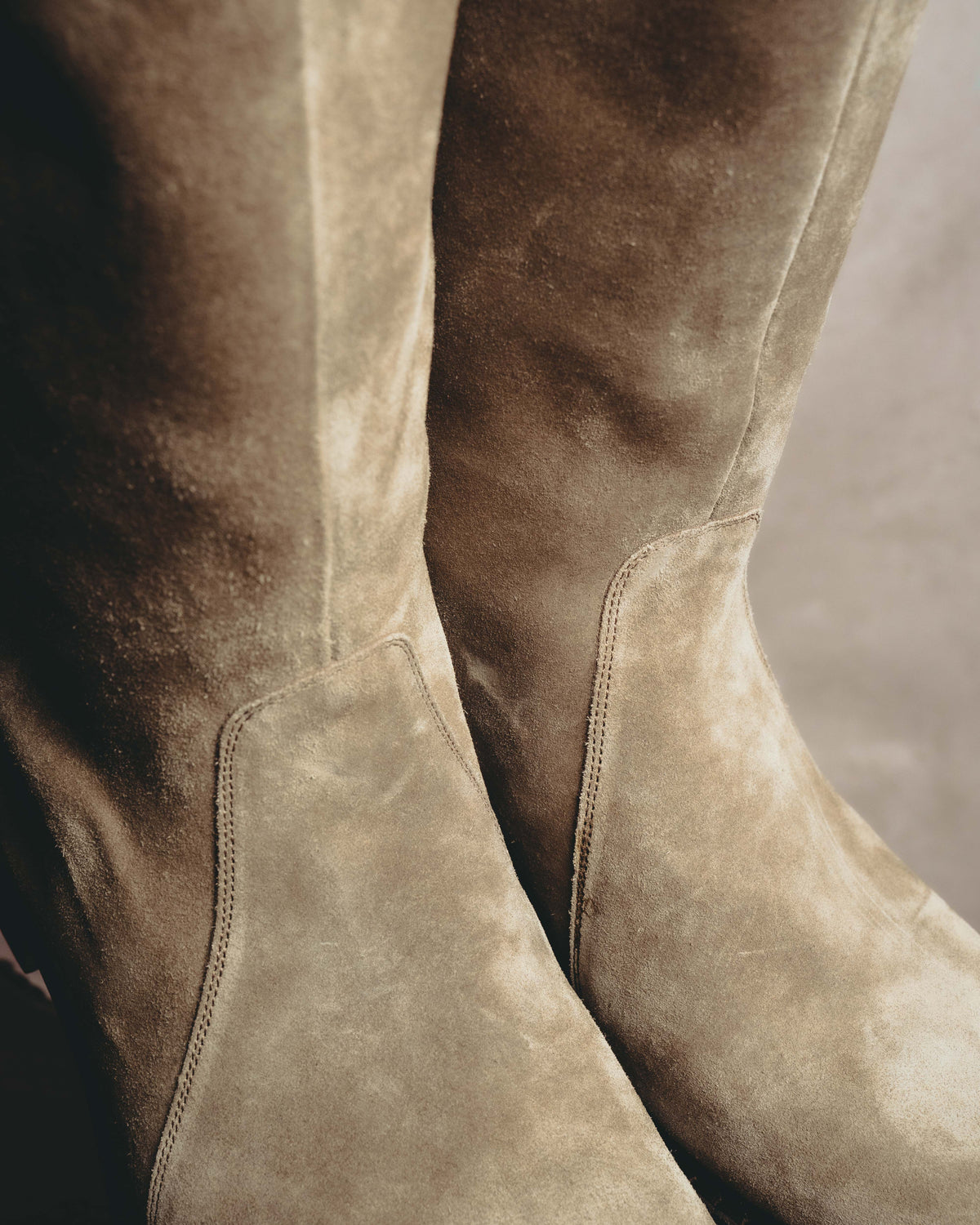 -SPECIAL- “Dior” 00’s Taupe suede square toe riding boots