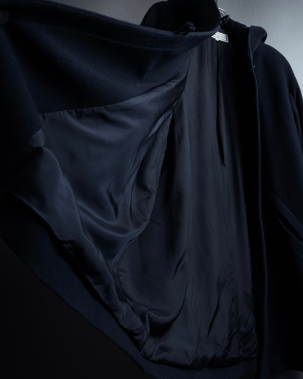 "YVES SAINT LAURENT" Metal toggle design melton wool duffel coat