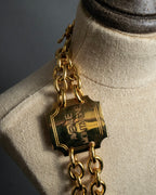 "CELINE" AVENUE MONTAIGNE 38 design gold necklace & belt