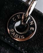 "CELINE" Horizontal form suede one-handle bag