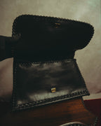 -SPECIAL- “FENDI” 80’s-90’s Coat of arms embossed whipstitched leather handbag
