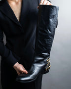 "GUCCI" Stud design vibram sole long boots