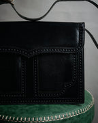 "Yves Saint Laurent" 80’s-90’s Lizard-embossed perforated leather shoulder bag