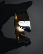 "LOEWE" 10’s Bicolor geometric open-cuff bangle