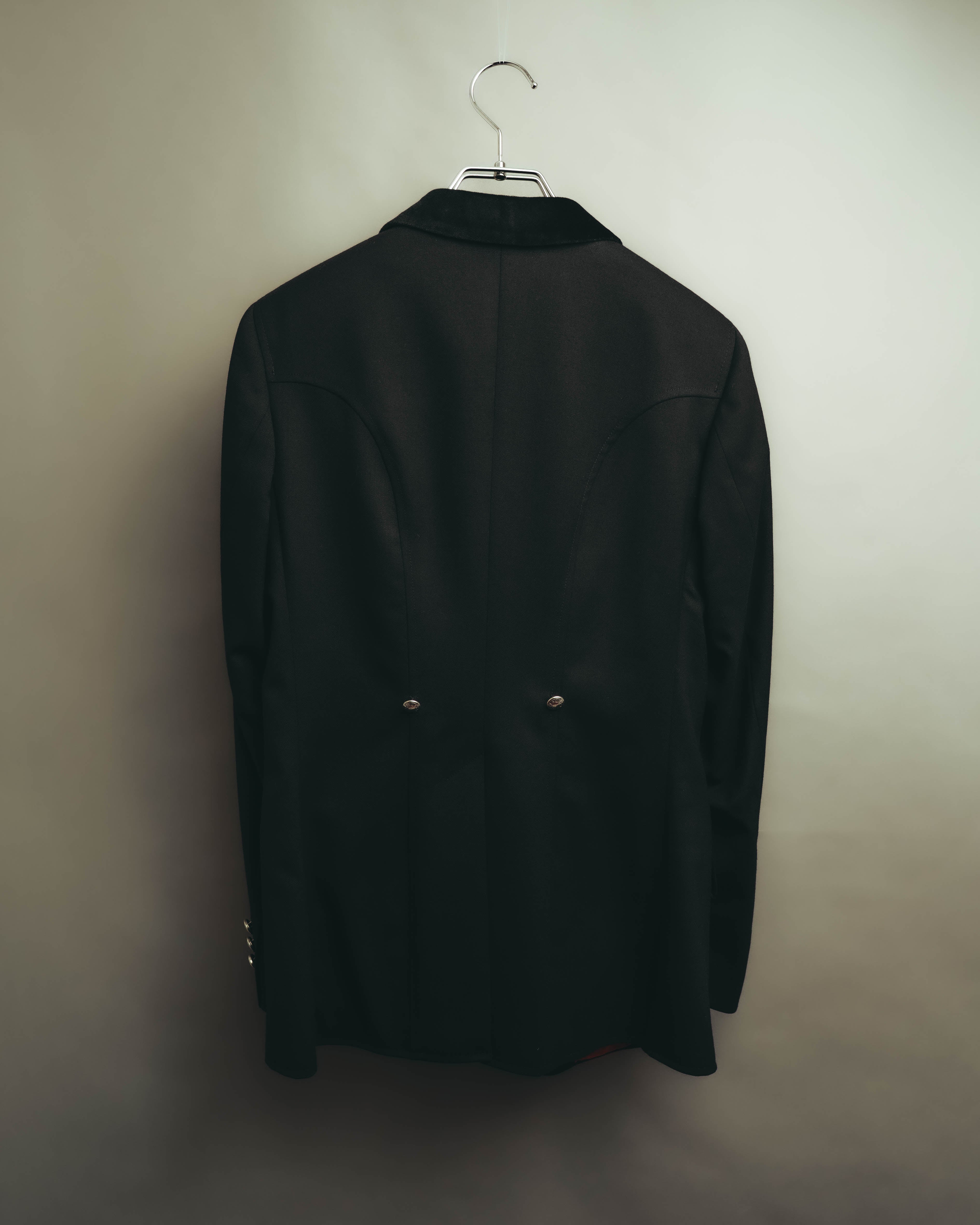 -SPECIAL- “HERMES” 00’s Technical wool equestrian jacket with red lining