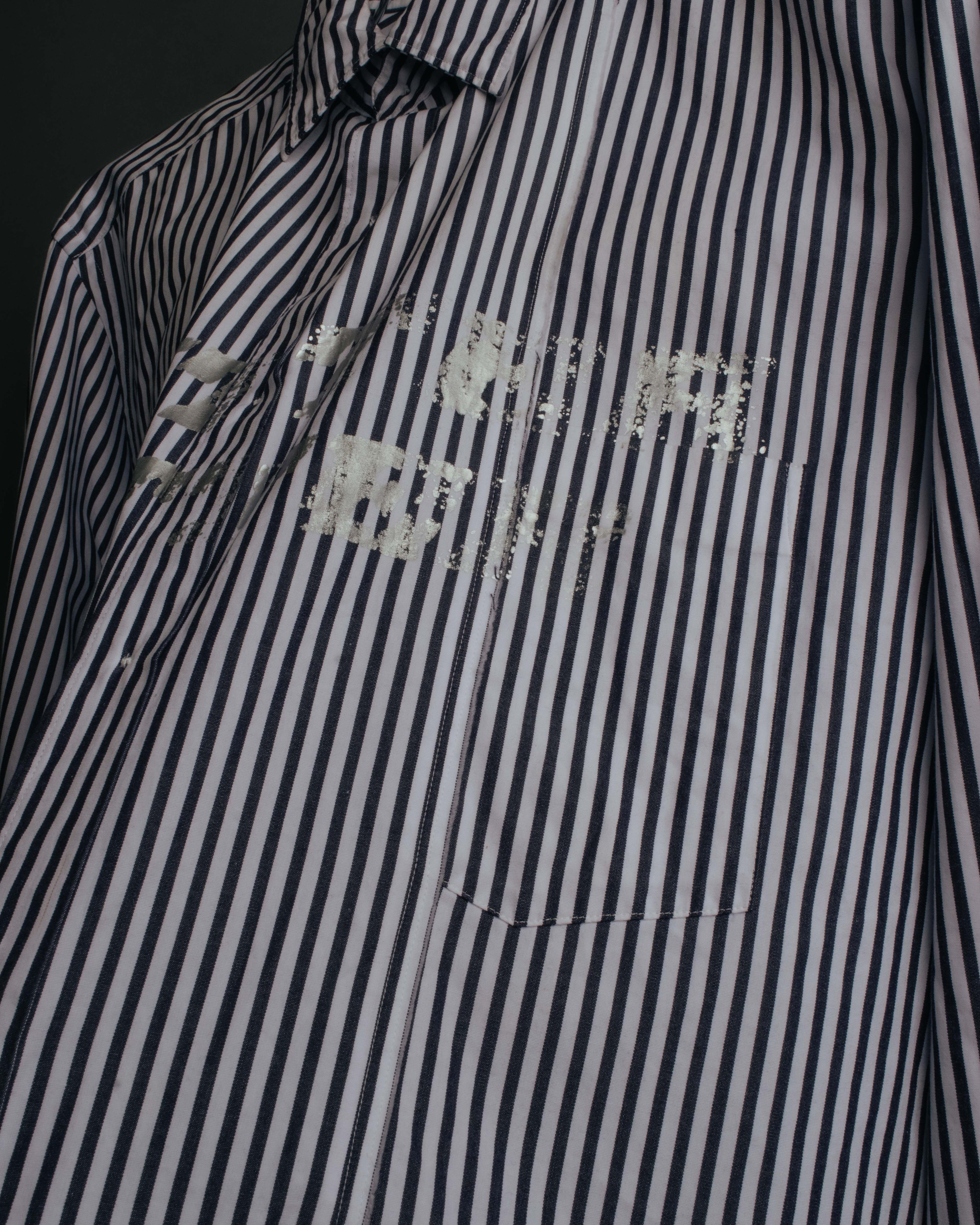 "COMME des GARCONS HOMME" 00's Graphic striped long sleeve shirt