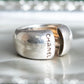 "CHANEL" Beautiful curves engraved logo silver ring