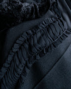 "COMME des GARCONS" Ruffle & tulle asymmetrical docking sarouel slacks