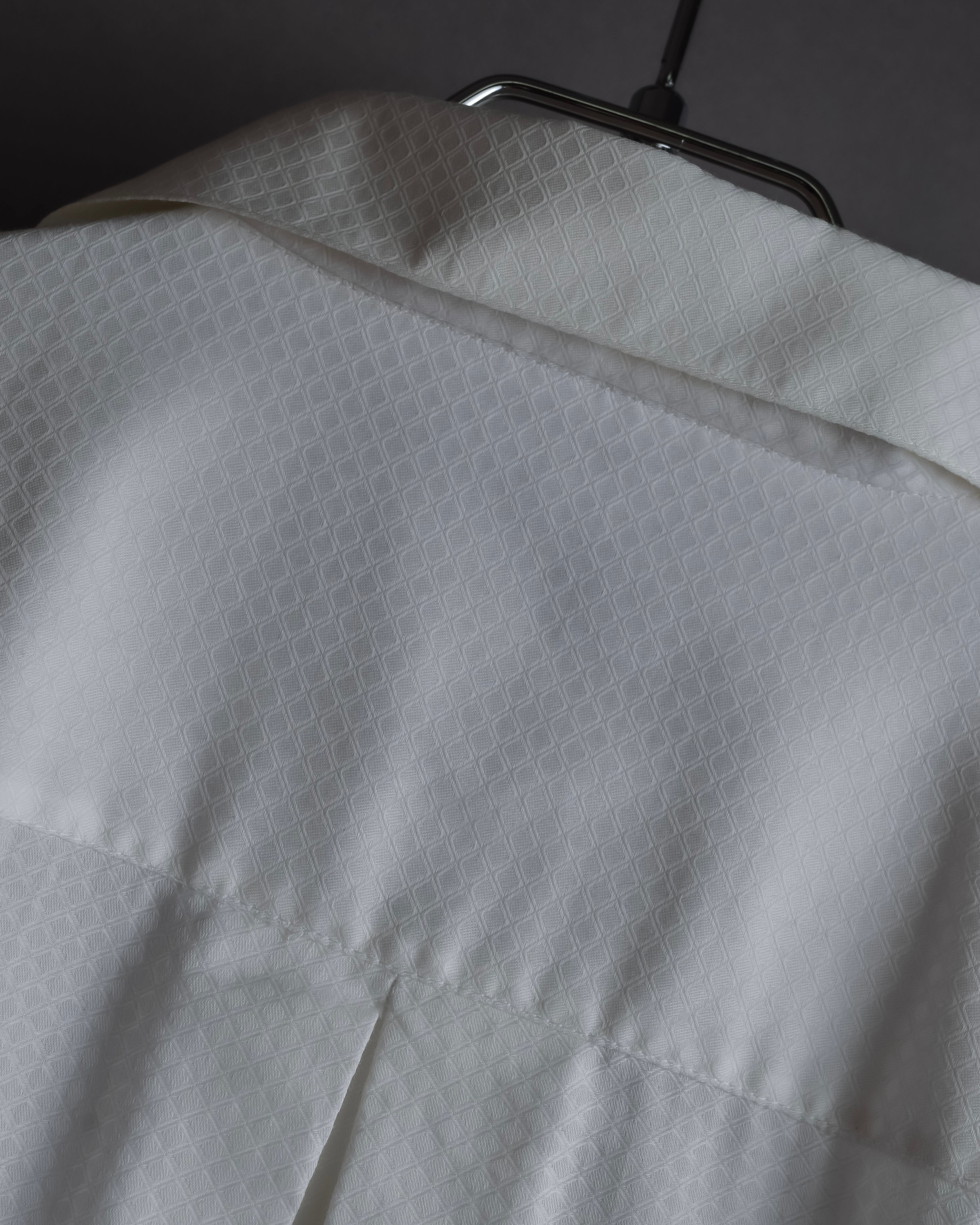 "Christian Dior" Diamond pattern woven metal button shirt