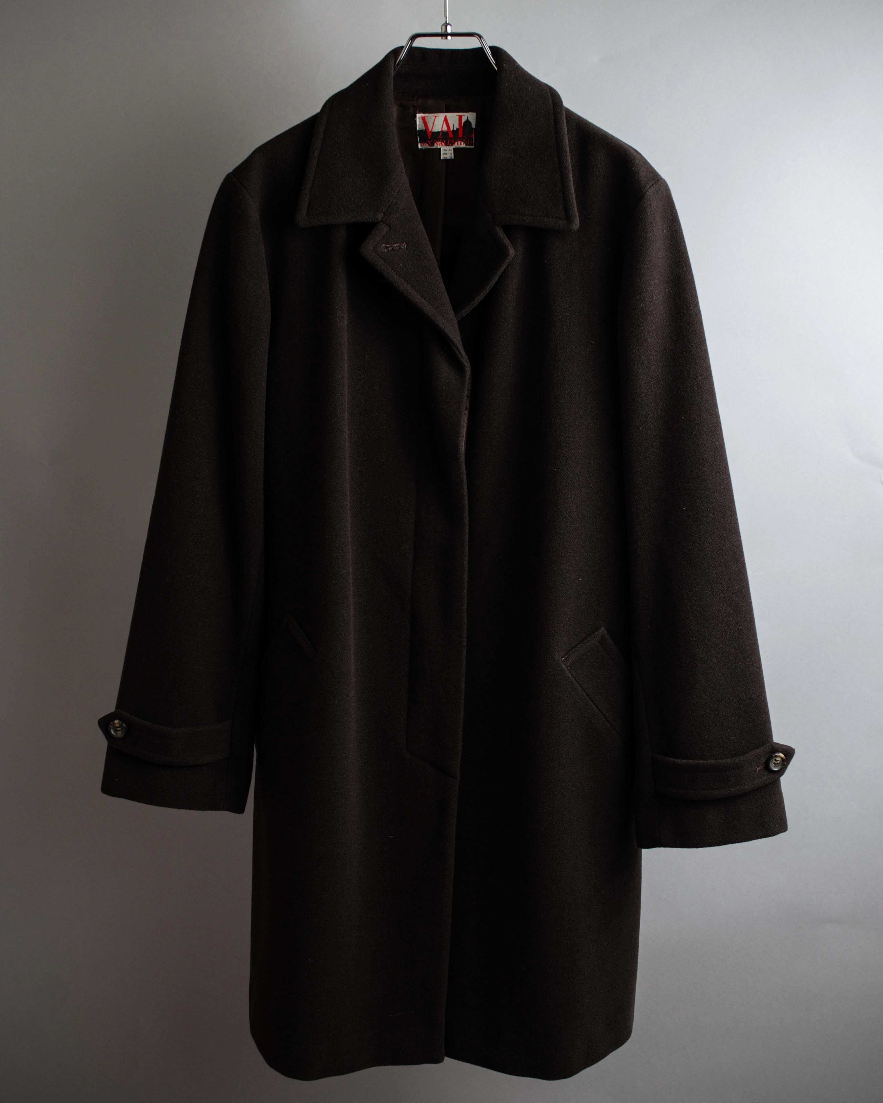 "VAL by VALENTINO" Military detailing hidden placket melton coat
