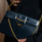 "Cartier" Sapphire rhinestone chain shoulder bag