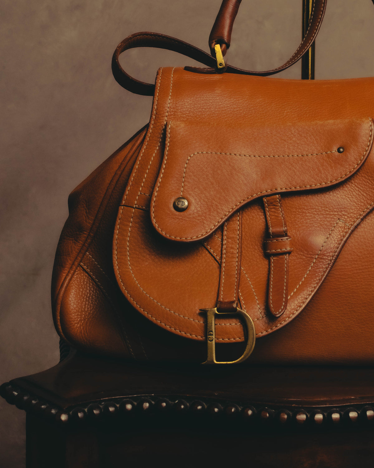 -SPECIAL- “Christian Dior” 2006-2007 Gaucho saddle leather two-way satchel
