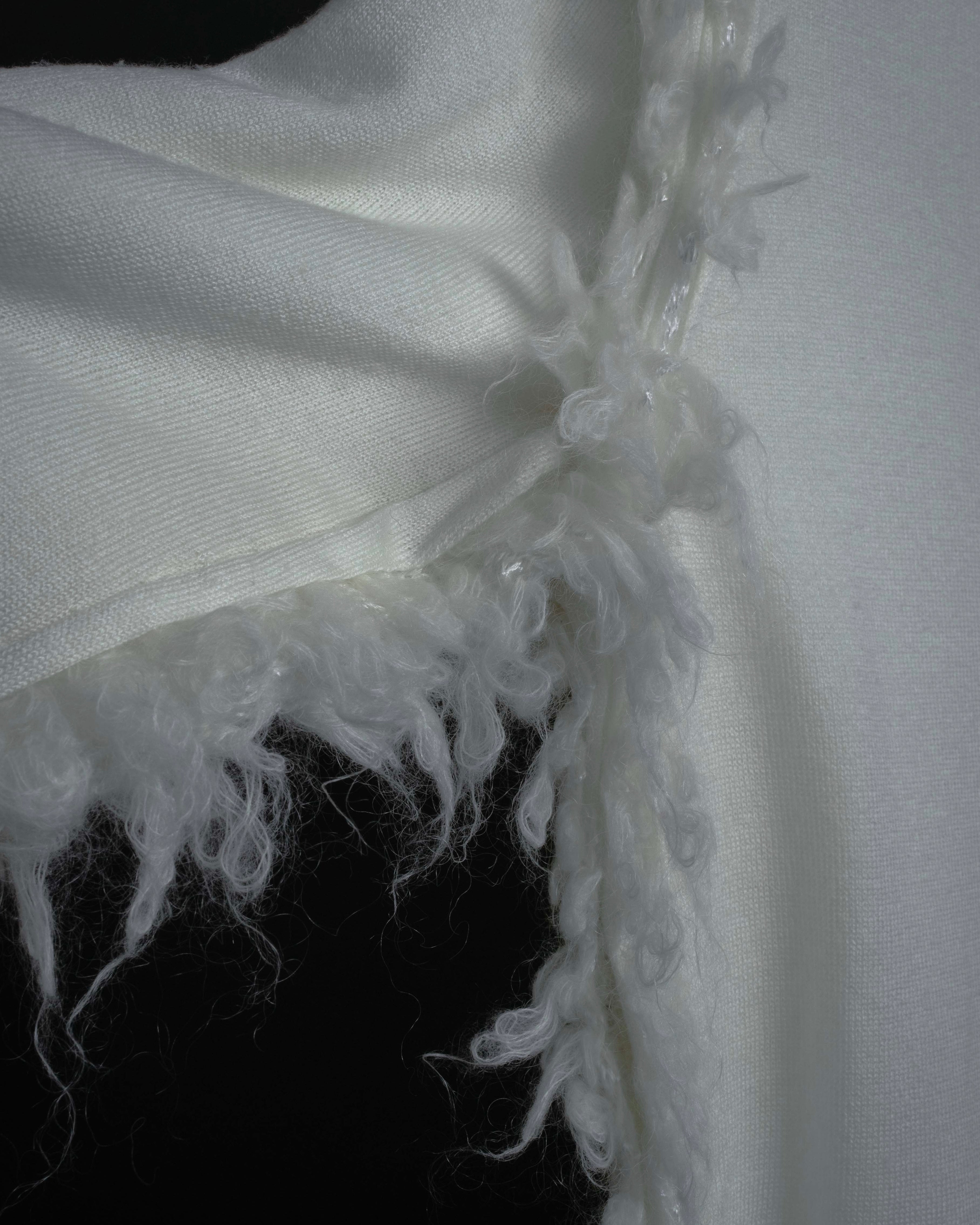 "COMME des GARCONS" 18AW layered mesh design fringe thick knit