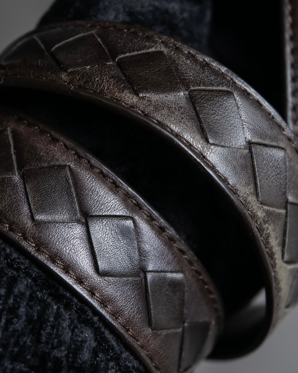 "BOTTEGA VENETA" Intrecciato technique leather belt
