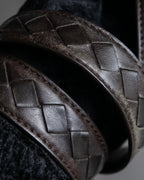 "BOTTEGA VENETA" Intrecciato technique leather belt