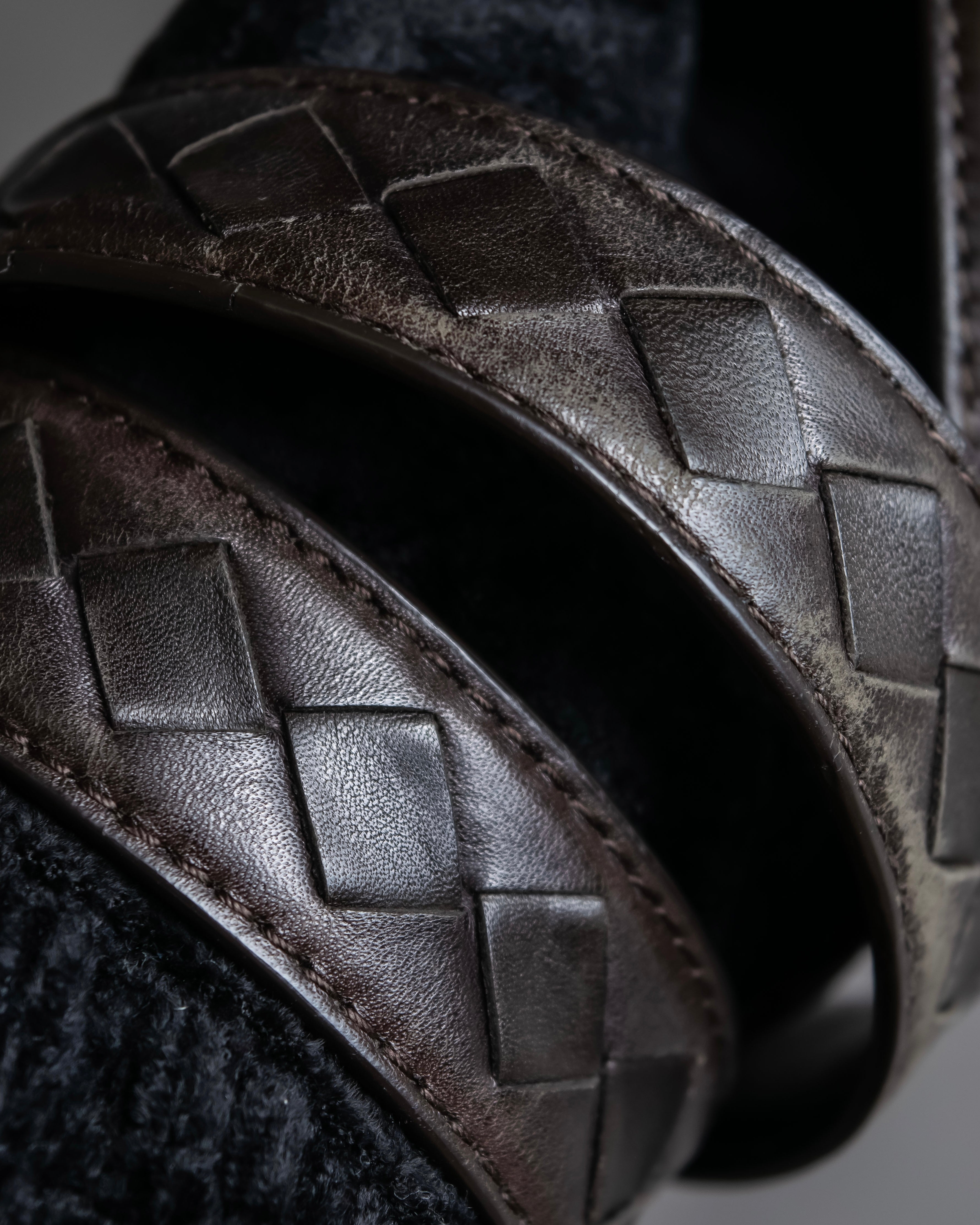 "BOTTEGA VENETA" Intrecciato technique leather belt