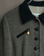 "Christian Dior" 80's-90's Wool-blend houndstooth jacket