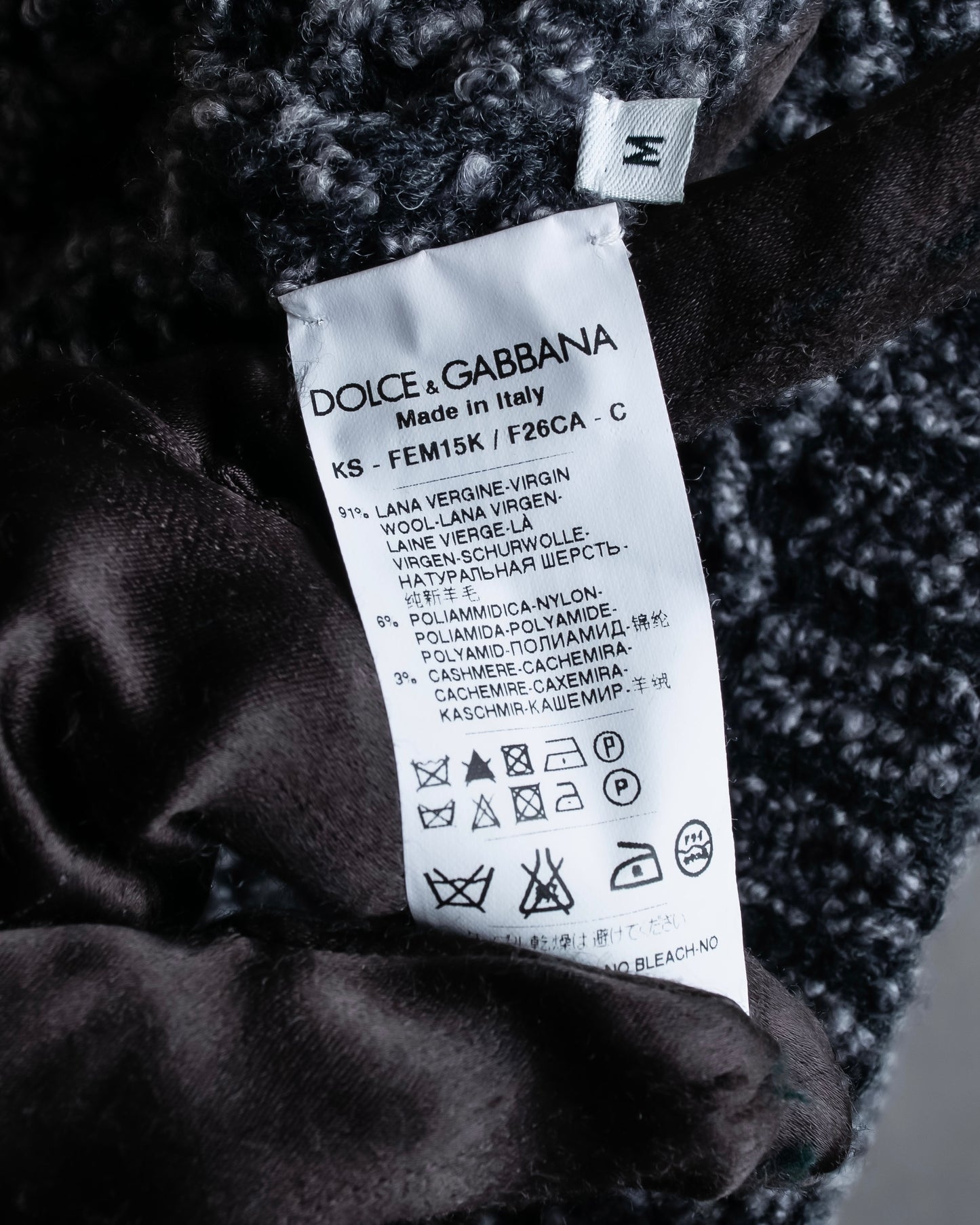 "DOLCE & GABBANA" Poncho silhouette waffle knit pullover