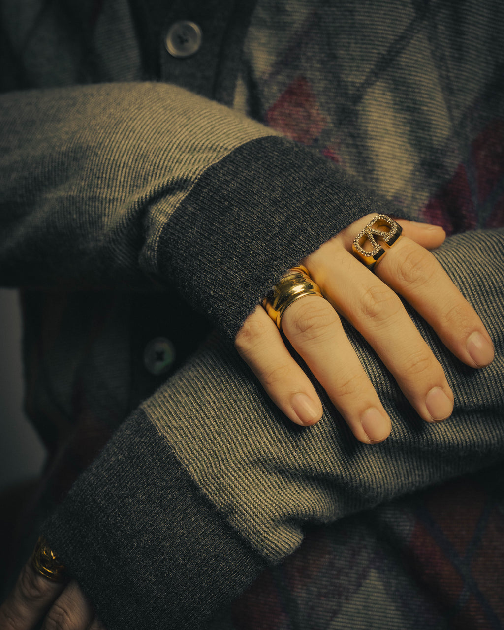 –SPECIAL– "Hermès" 90's-00's Plaid cashmere cardigan