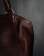 "Salvatore Ferragamo" 90’s-00’s Gancini hardware pebbled leather tote bag