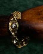 "YVES SAINT LAURENT" Art Nouveau motif gold bracelet