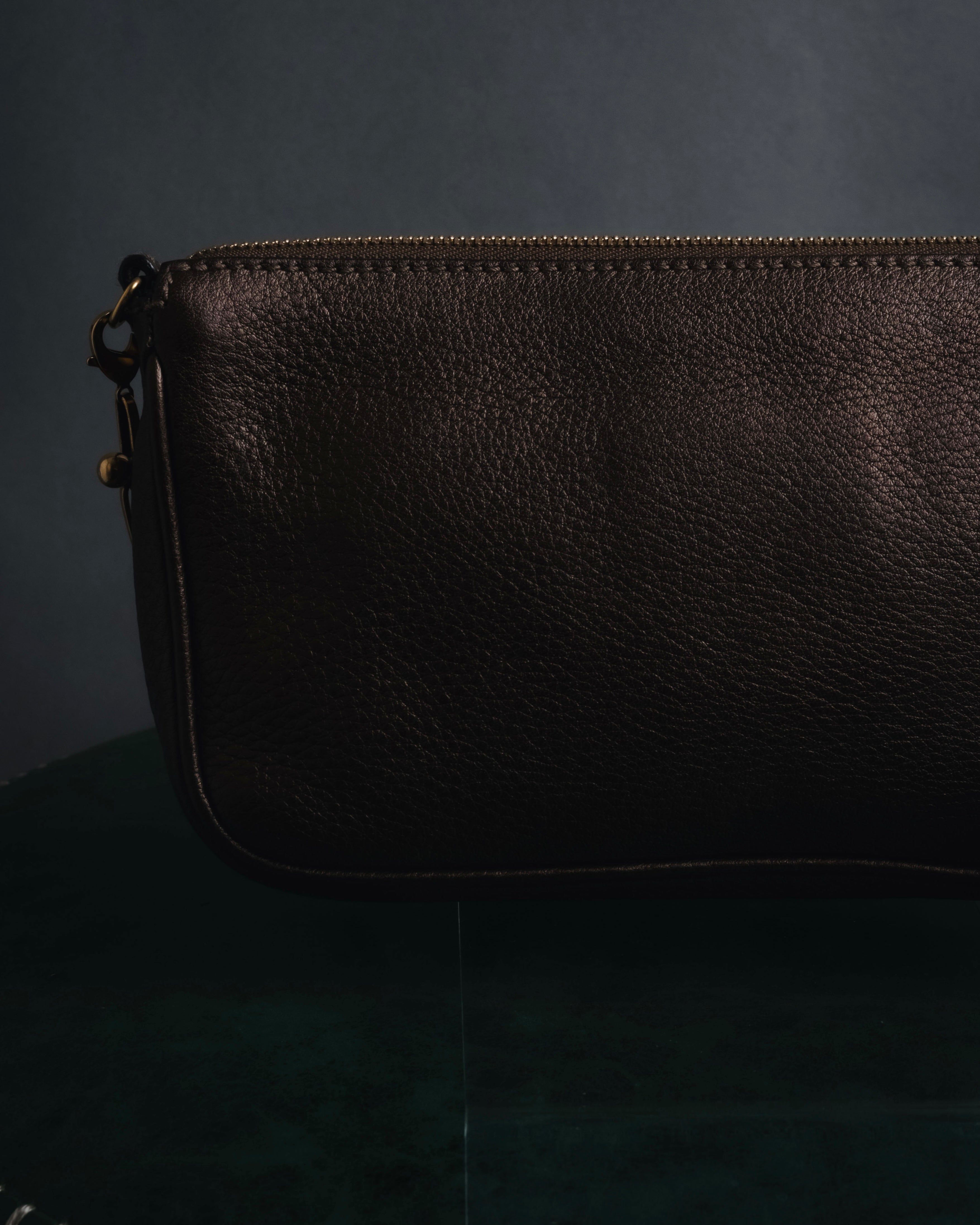 "Salvatore Ferragamo" 2000’s gathered metallic leather ball-link shoulder bag