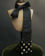 "Jean Paul Gaultier Paris" 90's-00's Graphic dotted silk neck scarf
