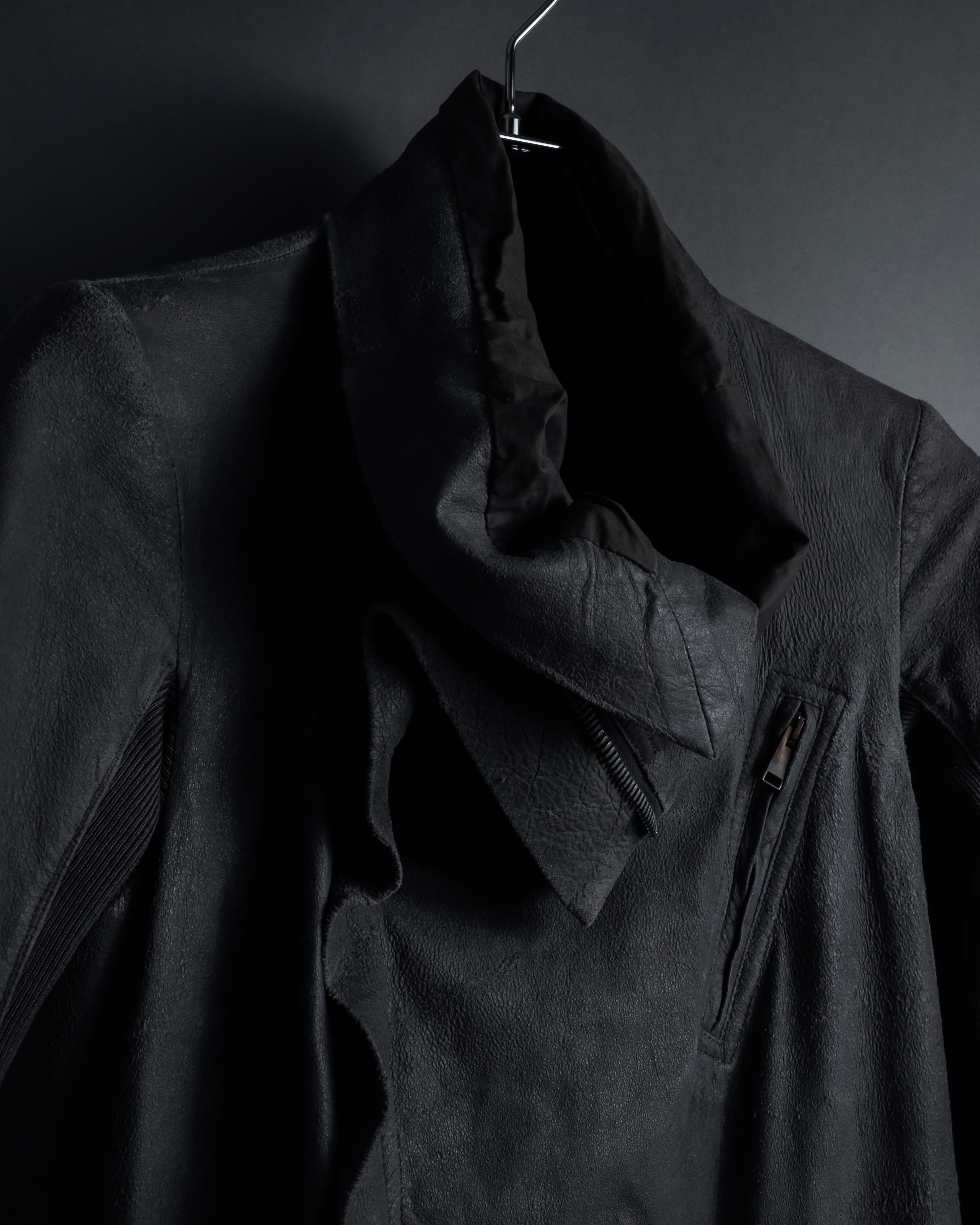 -SPECIAL- "Rick Owens" 13AW Ribbed leather zip-up jacket