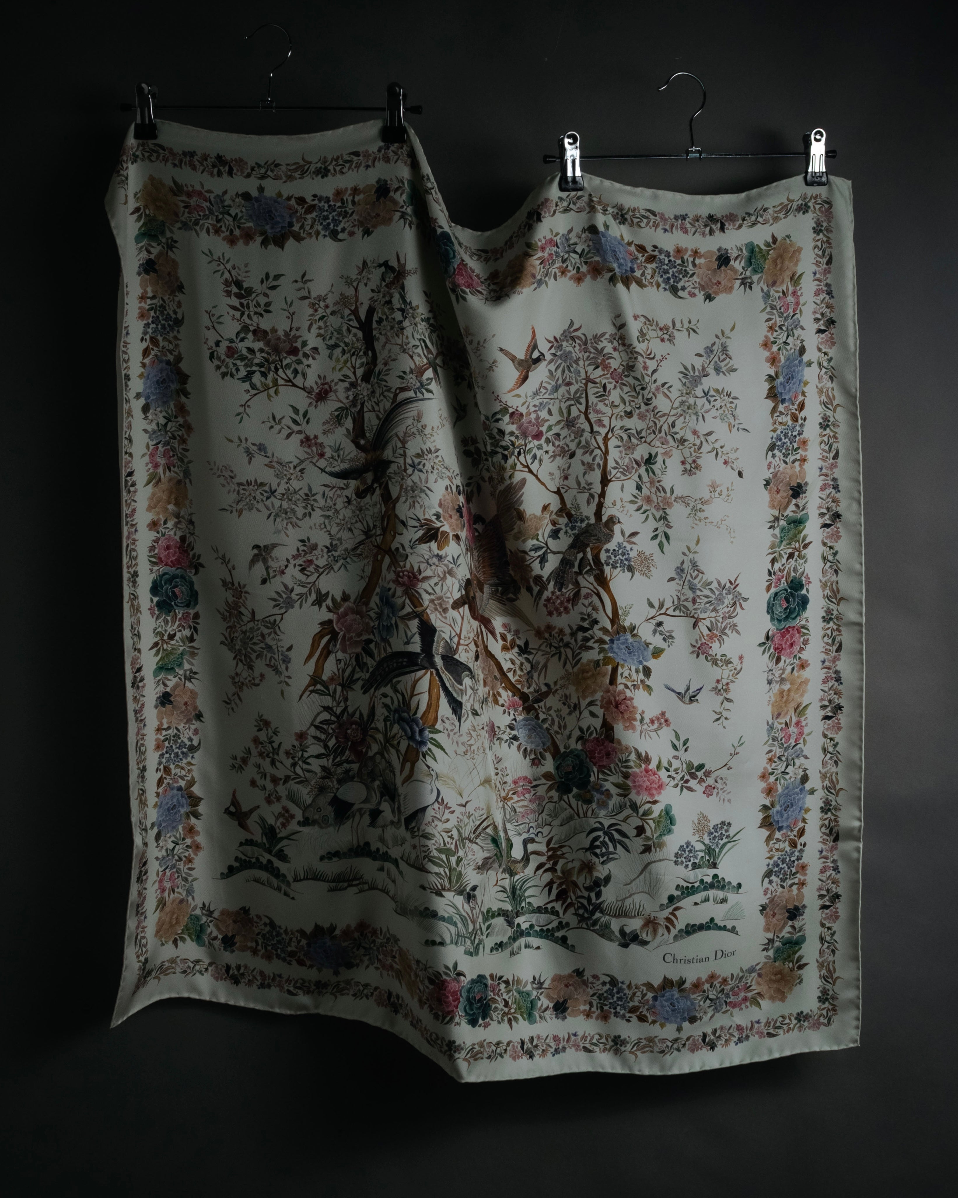 “Christian Dior” 2018– Botanical chinoiserie silk scarf
