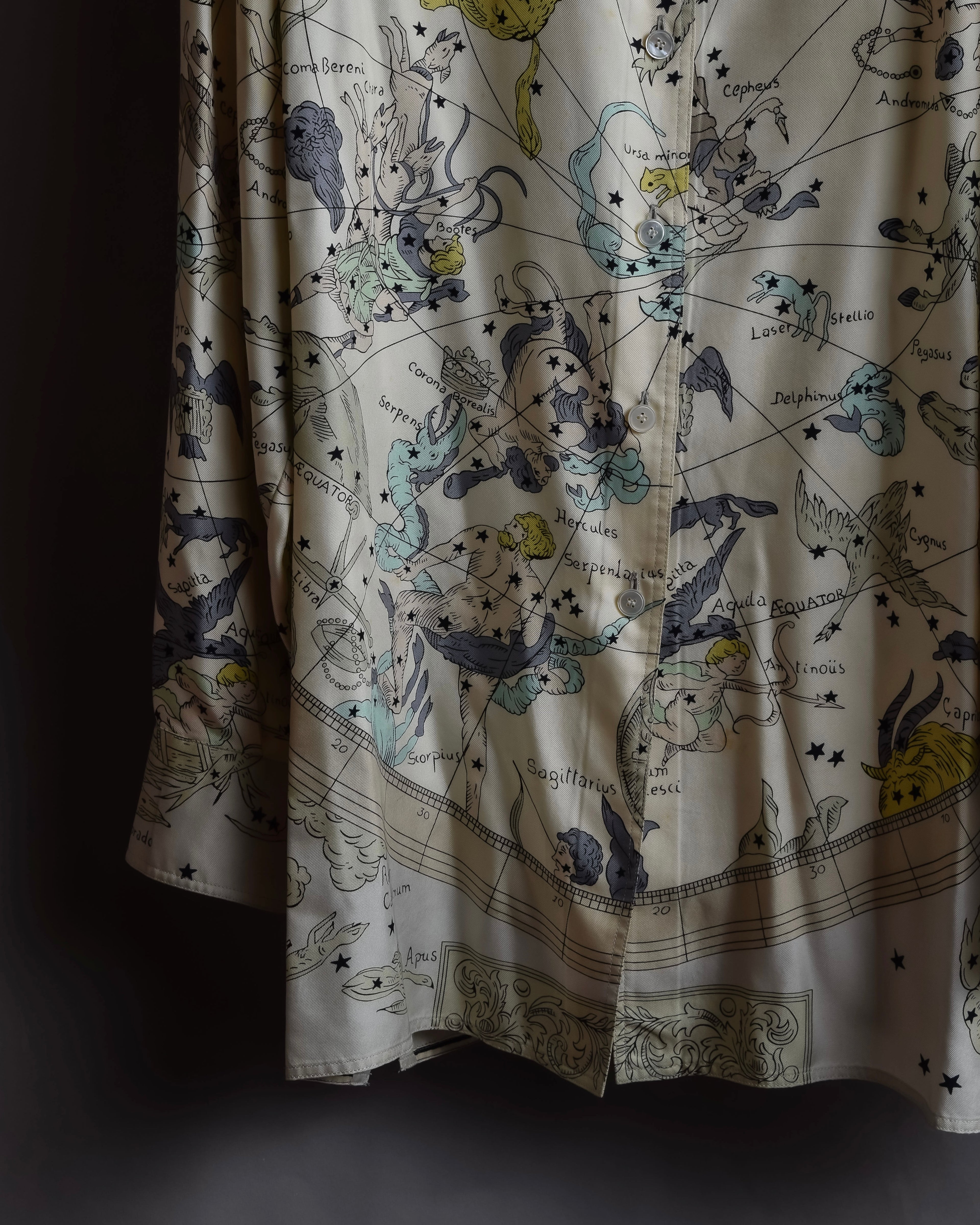 "HERMES" Margiela period Les Étoiles, Stars silk shirt