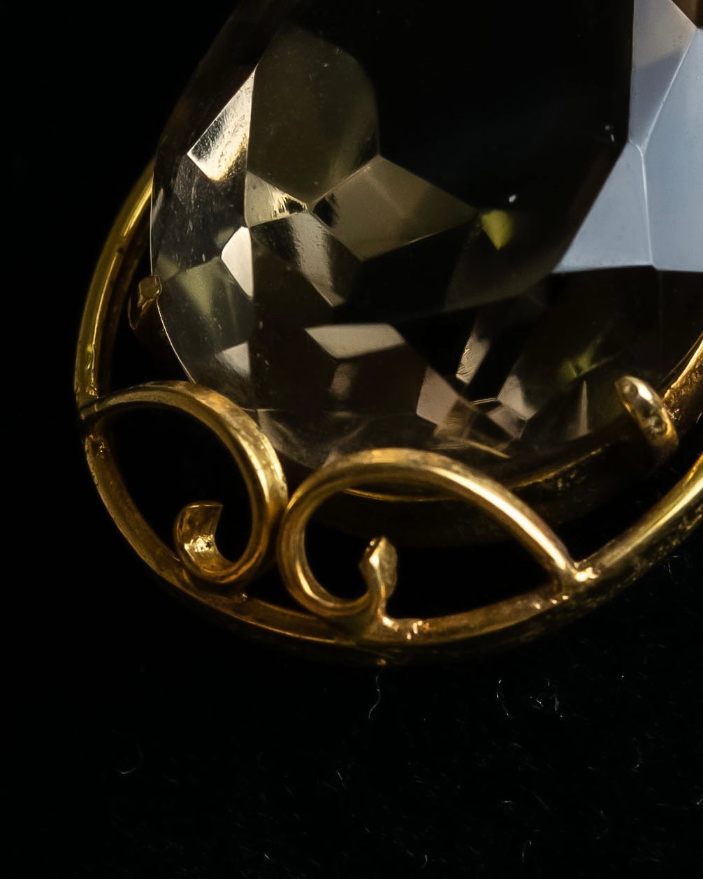 "VALENTINO" Smoky quartz teardrop design necklace